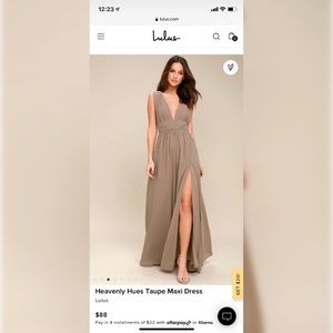 Lulus Heavenly Hues Taupe Maxi Dress